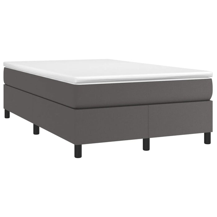 Pat box spring cu saltea, gri, 120x190 cm, piele ecologică - WALTI WALTI