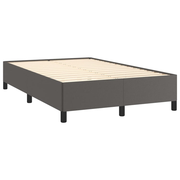 Pat box spring cu saltea, gri, 120x190 cm, piele ecologică - WALTI WALTI