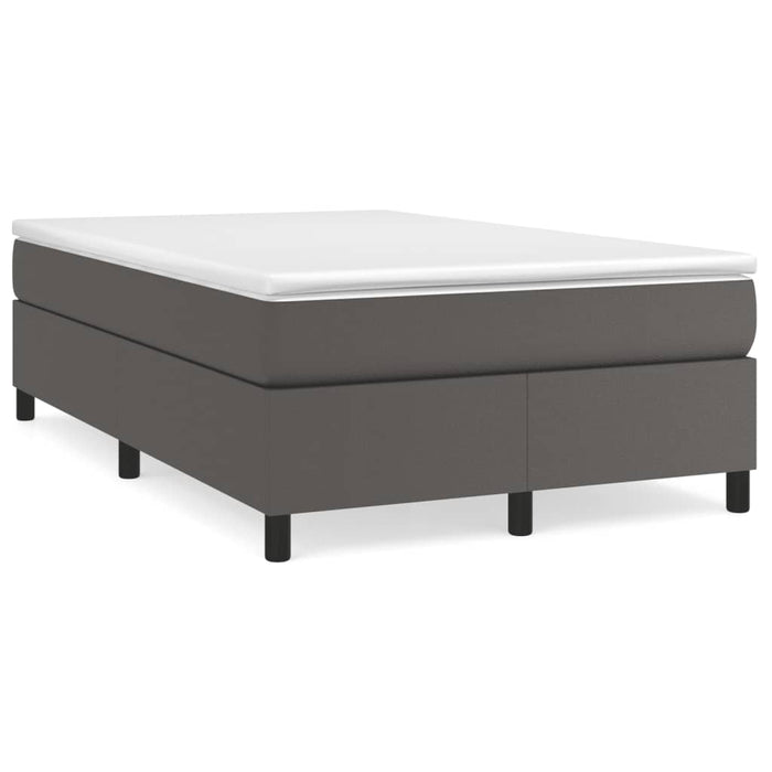 Pat box spring cu saltea, gri, 120x190 cm, piele ecologică - WALTI WALTI