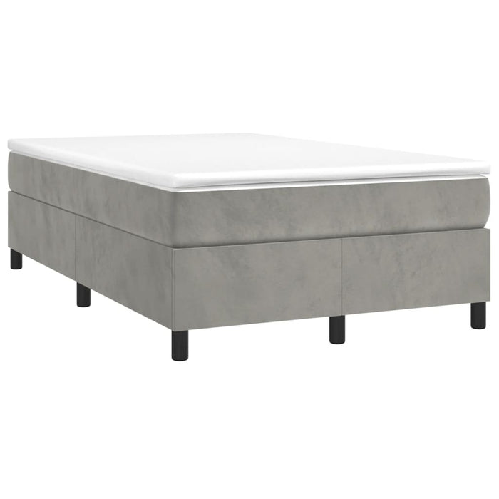 Pat box spring cu saltea, gri deschis, 120x190 cm, catifea - WALTI WALTI
