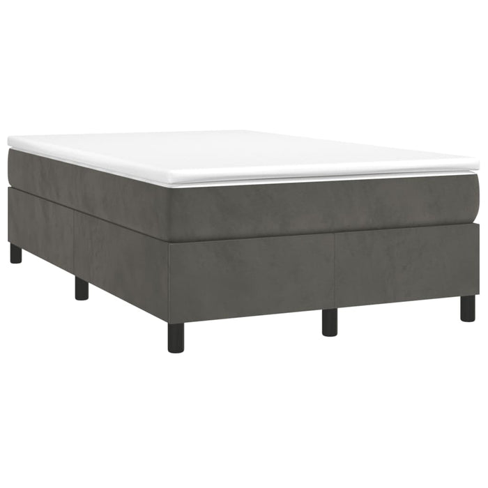 Pat box spring cu saltea, gri închis, 120x190 cm, catifea - WALTI WALTI