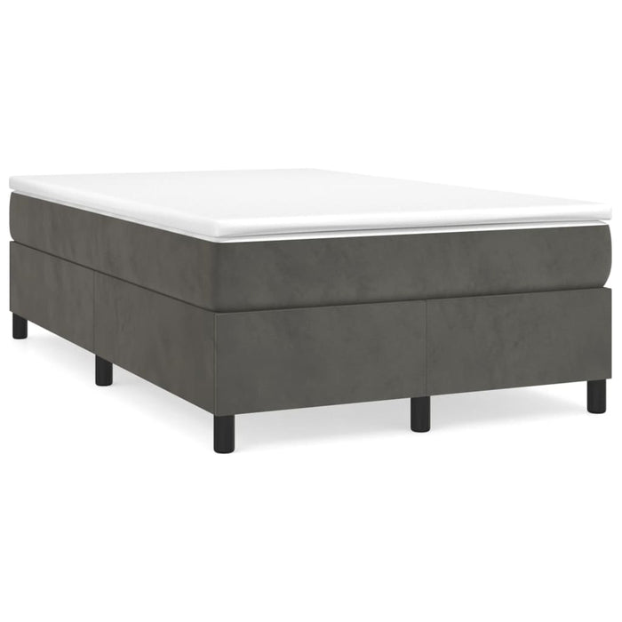 Pat box spring cu saltea, gri închis, 120x190 cm, catifea - WALTI WALTI