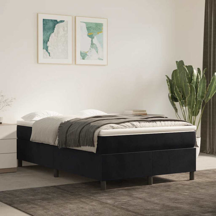 Pat box spring cu saltea, negru, 120x190 cm, catifea - WALTI WALTI
