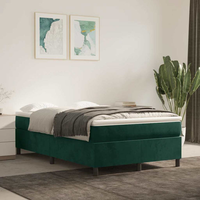 Pat box spring cu saltea, verde închis, 120x190 cm, catifea - WALTI WALTI