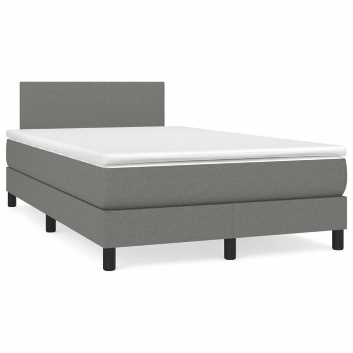 Pat box spring cu saltea, gri închis, 120x190 cm, textil WALTI