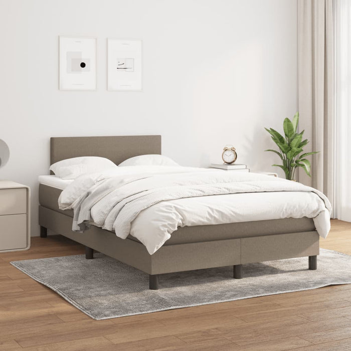 Pat box spring cu saltea, taupe, 120x190 cm material textil - WALTI WALTI