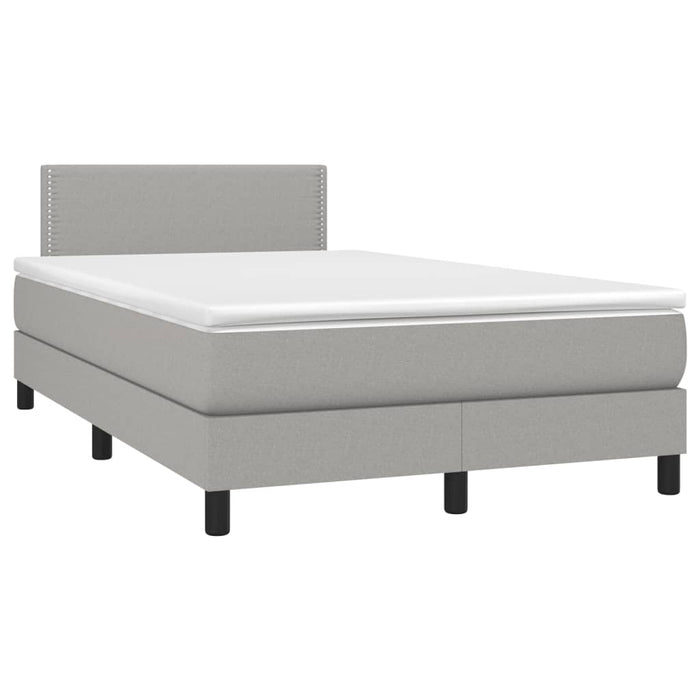 Pat box spring cu saltea, gri deschis, 120x190 cm, textil - WALTI WALTI