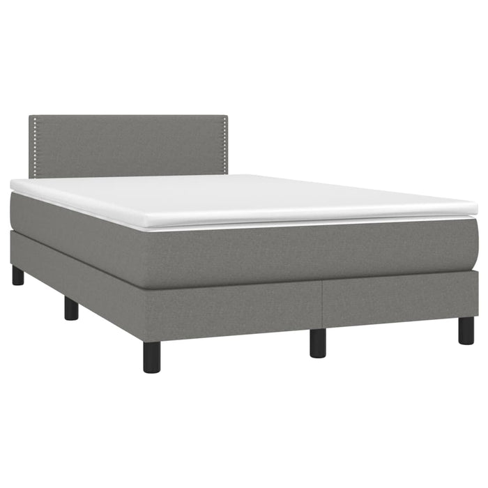 Pat box spring cu saltea, gri închis, 120x190 cm, textil - WALTI WALTI