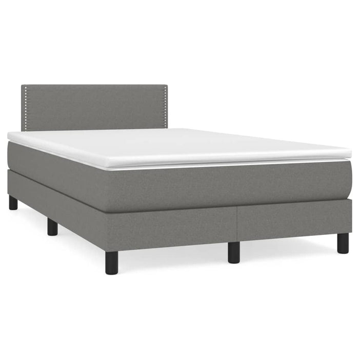 Pat box spring cu saltea, gri închis, 120x190 cm, textil - WALTI WALTI