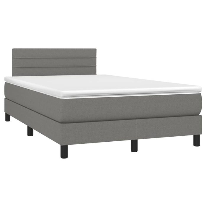 Pat box spring cu saltea, gri închis, 120x190 cm, textil - WALTI WALTI