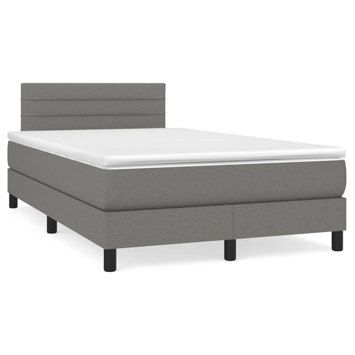 Pat box spring cu saltea, gri închis, 120x190 cm, textil - WALTI WALTI