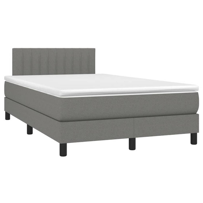Pat box spring cu saltea, gri închis, 120x190 cm, textil - WALTI WALTI