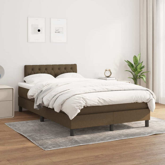 Pat box spring cu saltea, maro închis, 120x190 cm, textil - WALTI WALTI