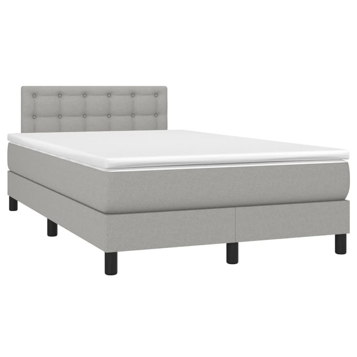 Pat box spring cu saltea, gri deschis, 120x190 cm, textil - WALTI WALTI