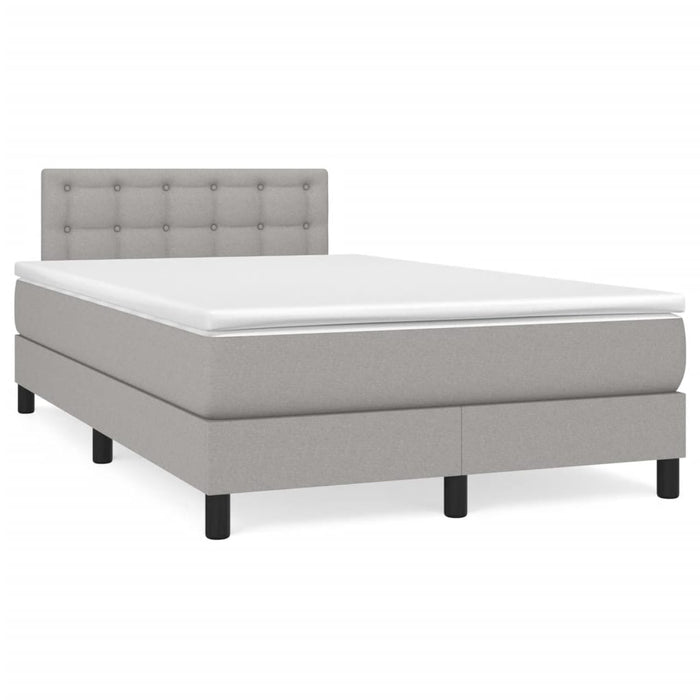 Pat box spring cu saltea, gri deschis, 120x190 cm, textil - WALTI WALTI