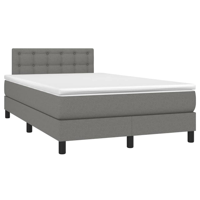 Pat box spring cu saltea, gri închis, 120x190 cm, textil - WALTI WALTI