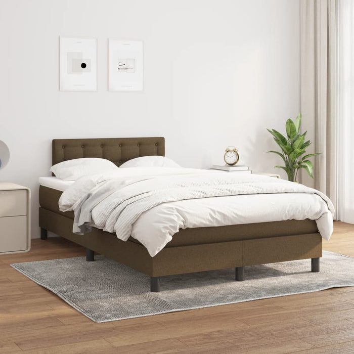 Pat box spring cu saltea, maro închis, 120x190 cm, textil - WALTI WALTI