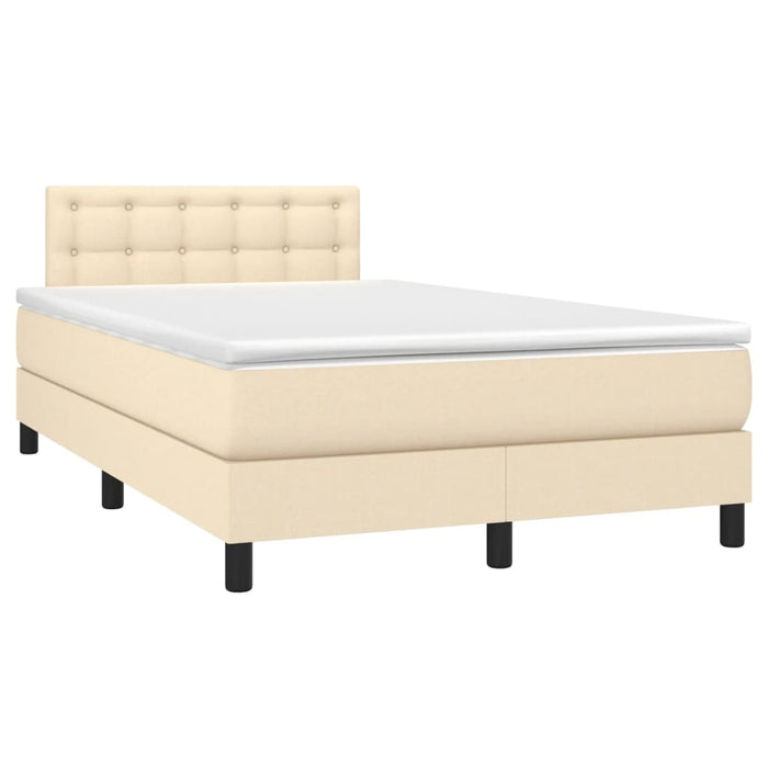 Pat continental cu saltea, crem, 120x190 cm, textil - WALTI WALTI