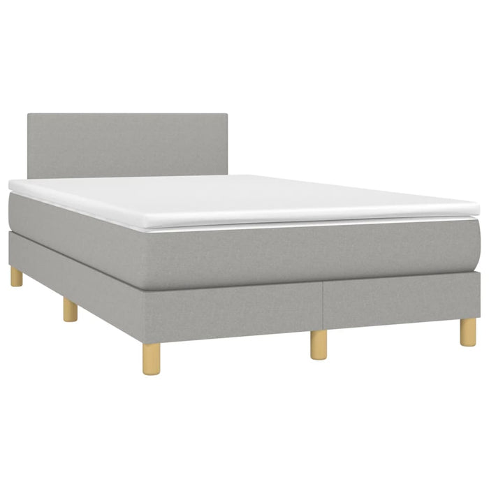 Pat box spring cu saltea, gri deschis, 120x190 cm, textil - WALTI WALTI