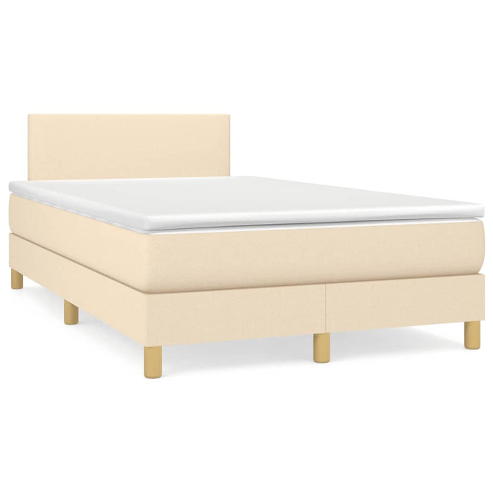 Pat continental cu saltea, crem, 120x190 cm, textil - WALTI WALTI