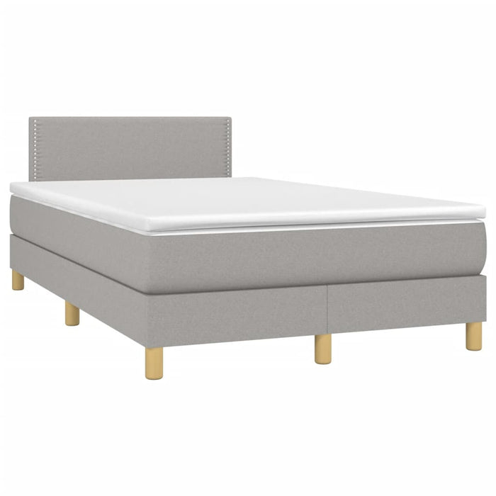 Pat box spring cu saltea, gri deschis, 120x190 cm, textil - WALTI WALTI