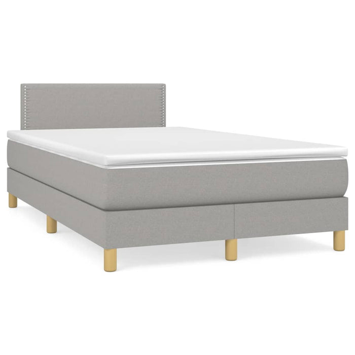 Pat box spring cu saltea, gri deschis, 120x190 cm, textil - WALTI WALTI