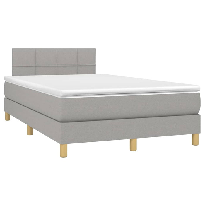 Pat box spring cu saltea, gri deschis, 120x190 cm, textil - WALTI WALTI