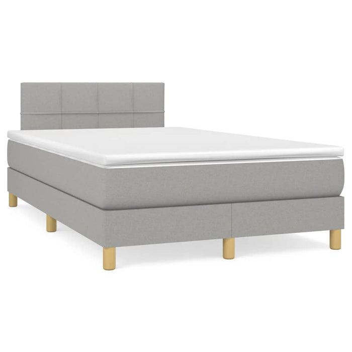 Pat box spring cu saltea, gri deschis, 120x190 cm, textil - WALTI WALTI