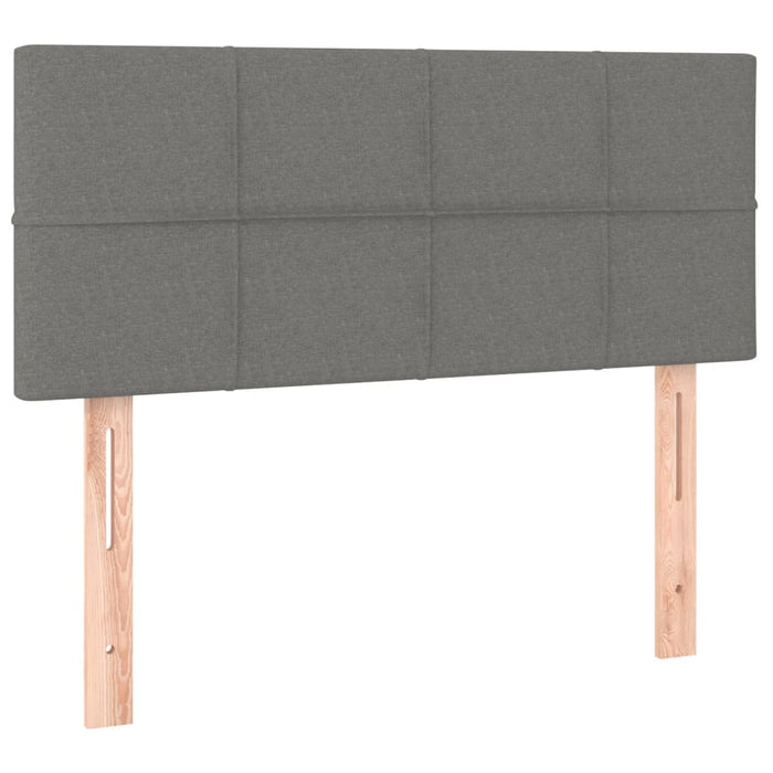 Pat box spring cu saltea, gri închis, 120x190 cm, textil WALTI
