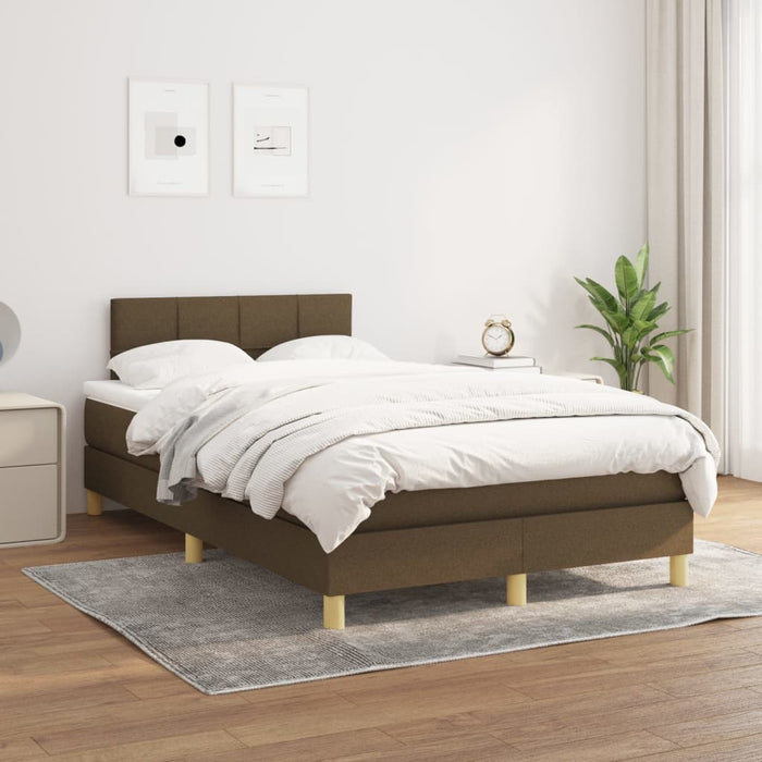 Pat box spring cu saltea, maro închis, 120x190 cm, textil - WALTI WALTI