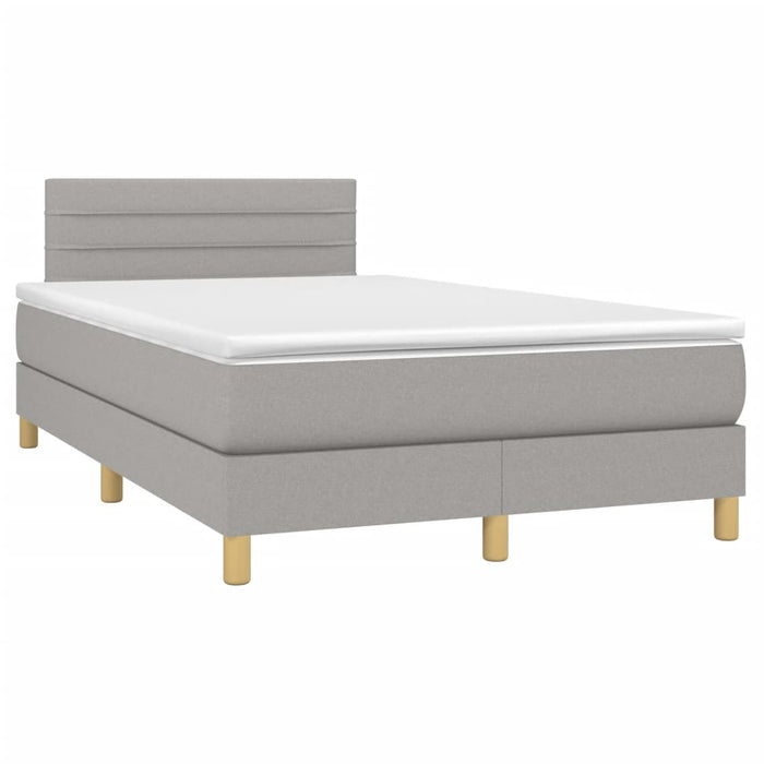 Pat box spring cu saltea, gri deschis, 120x190 cm, textil - WALTI WALTI