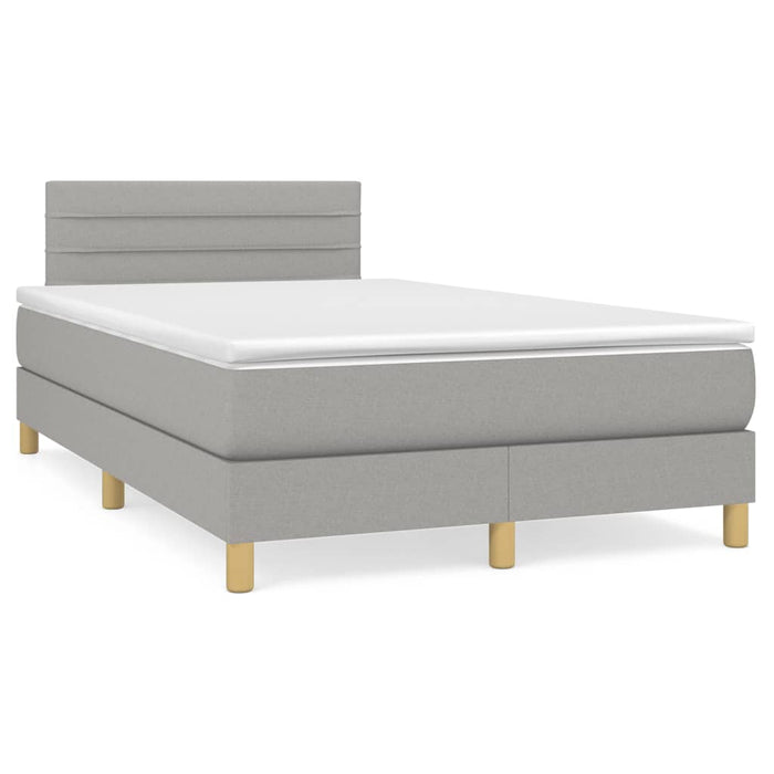 Pat box spring cu saltea, gri deschis, 120x190 cm, textil - WALTI WALTI