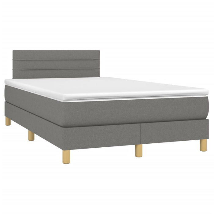 Pat box spring cu saltea, gri închis, 120x190 cm, textil - WALTI WALTI