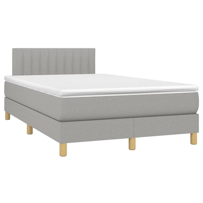 Pat box spring cu saltea, gri deschis, 120x190 cm, textil - WALTI WALTI