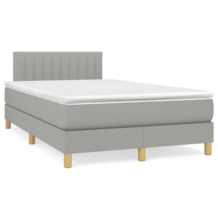Pat box spring cu saltea, gri deschis, 120x190 cm, textil - WALTI WALTI