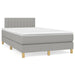 Pat box spring cu saltea, gri deschis, 120x190 cm, textil - WALTI WALTI