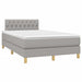 Pat box spring cu saltea, gri deschis, 120x190 cm, textil - WALTI WALTI