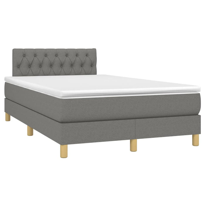 Pat box spring cu saltea, gri închis, 120x190 cm, textil - WALTI WALTI
