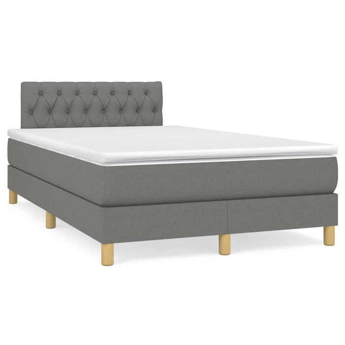 Pat box spring cu saltea, gri închis, 120x190 cm, textil - WALTI WALTI