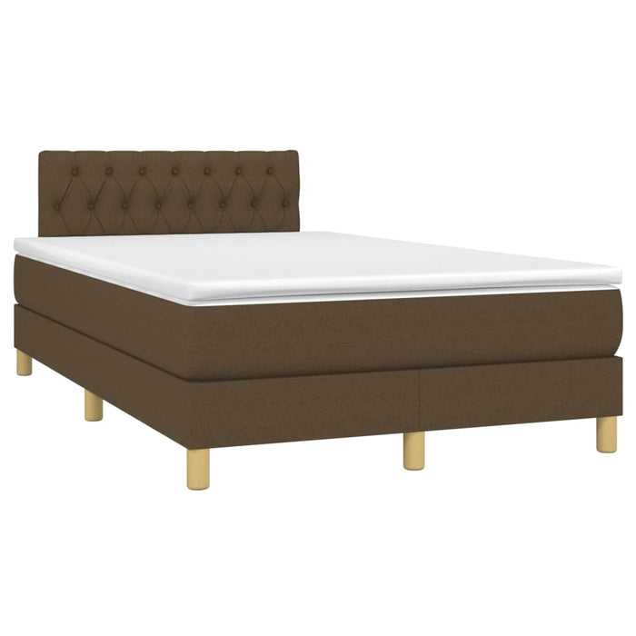 Pat box spring cu saltea, maro închis, 120x190 cm, textil - WALTI WALTI
