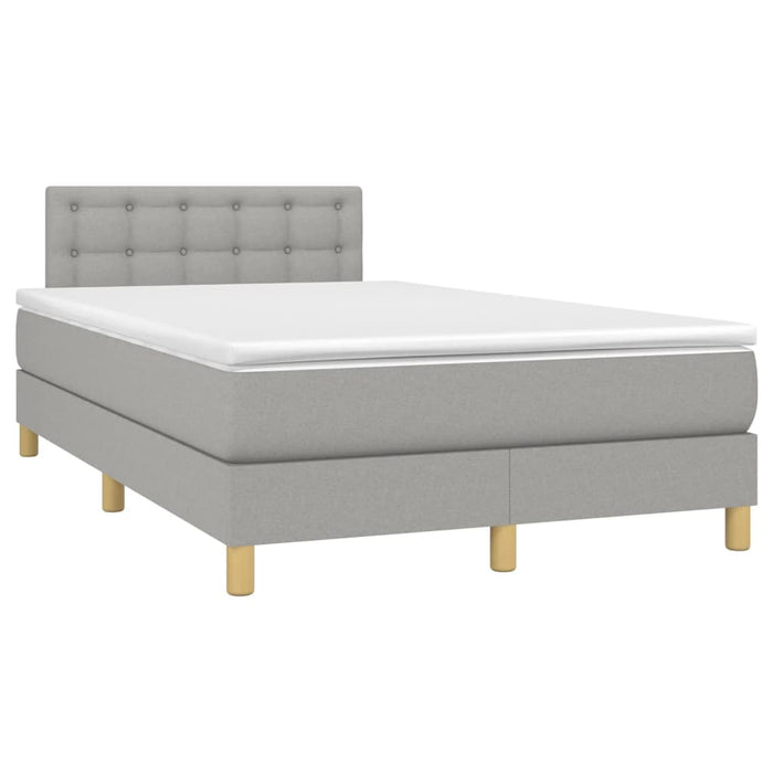 Pat box spring cu saltea, gri deschis, 120x190 cm, textil - WALTI WALTI