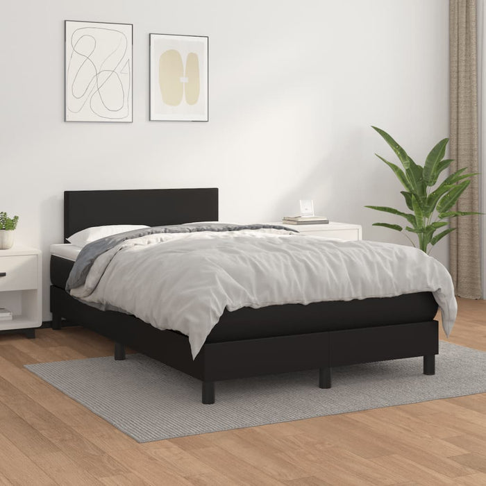 Pat box spring cu saltea, negru, 120x190 cm, piele ecologică - WALTI WALTI
