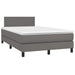 Pat box spring cu saltea, gri, 120x190 cm, piele ecologică - WALTI WALTI