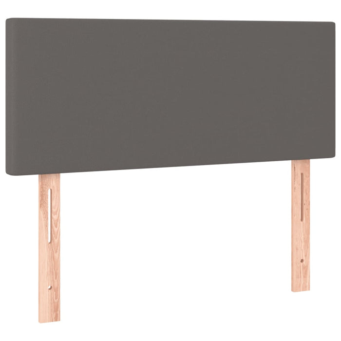 Pat box spring cu saltea, gri, 120x190 cm, piele ecologică - WALTI WALTI