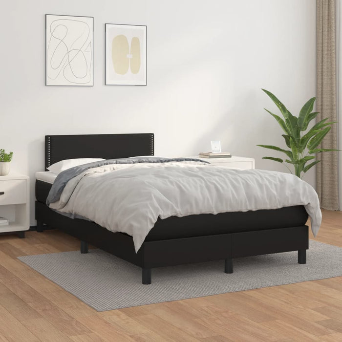 Pat box spring cu saltea, negru, 120x190 cm, piele ecologică - WALTI WALTI