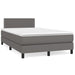 Pat box spring cu saltea, gri, 120x190 cm, piele ecologică - WALTI WALTI