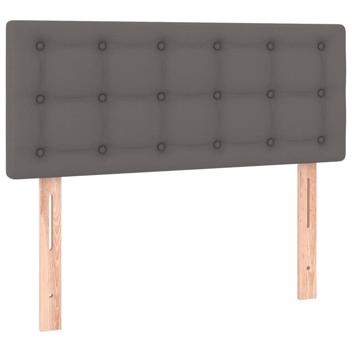Pat box spring cu saltea, gri, 120x190 cm, piele ecologică - WALTI WALTI