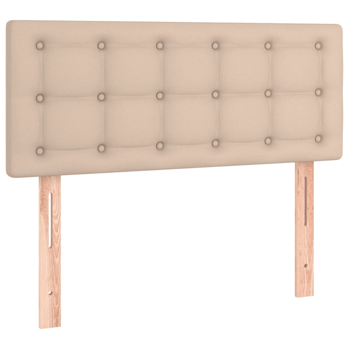 Pat box spring cu saltea, cappuccino, 120x190cm piele ecologică - WALTI WALTI