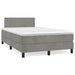 Pat box spring cu saltea, gri deschis, 120x190 cm, catifea - WALTI WALTI