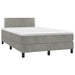 Pat box spring cu saltea, gri deschis, 120x190 cm, catifea - WALTI WALTI